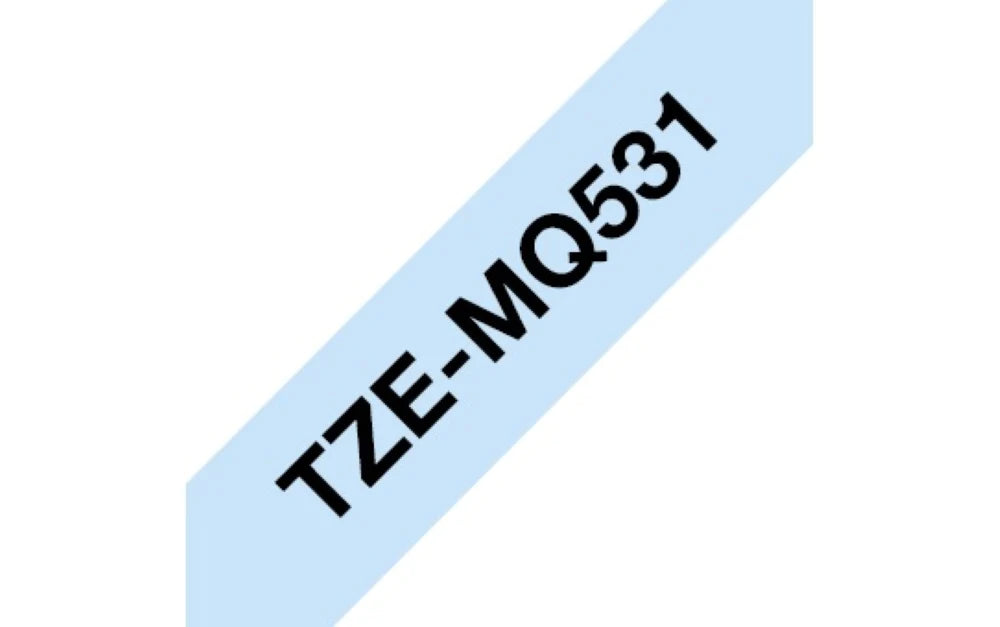 TZe-MQ531 Compatible 12mm x 8m Black on Pastel Blue Adhesive Laminated Tape for Brother