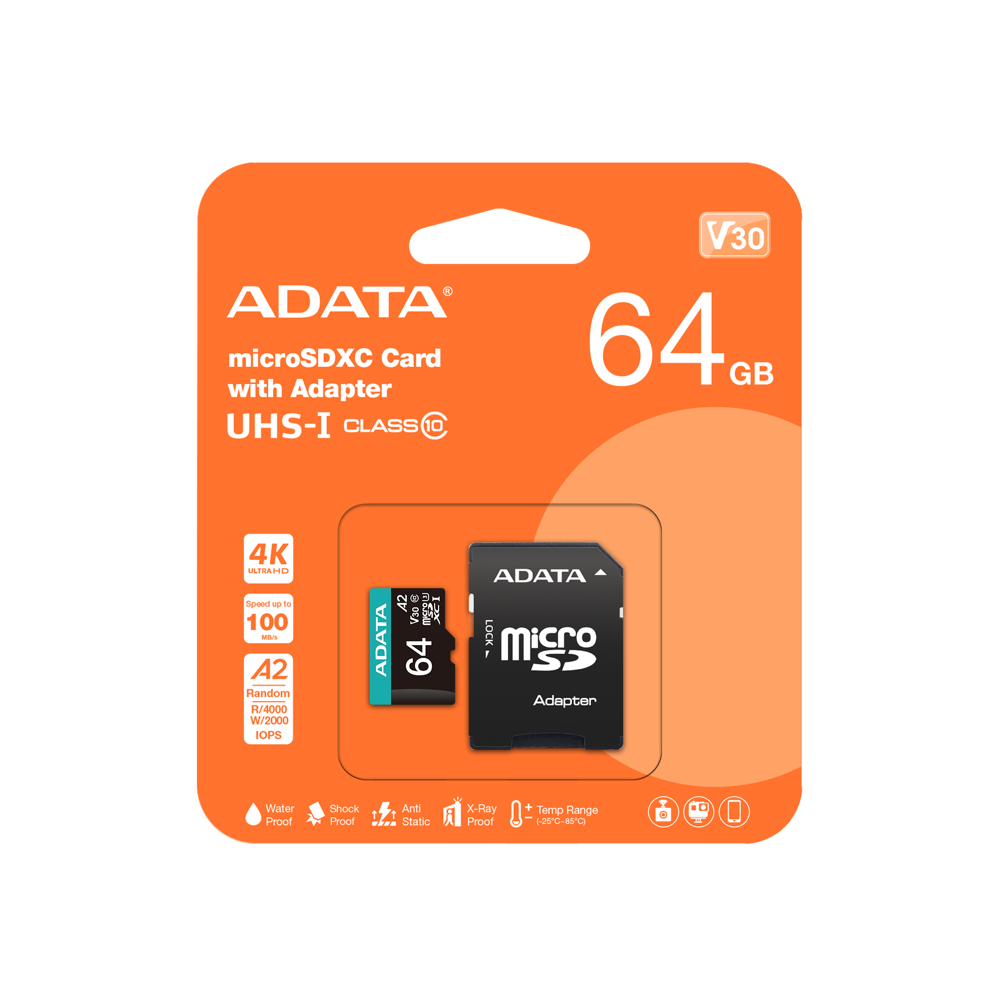ADATA Premier Pro microSDXC Card with Adapter - 64GB