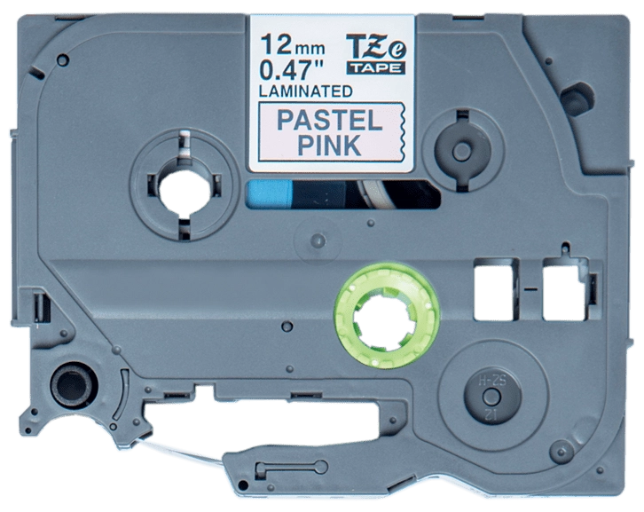 TZe-MQE31 Compatible 12mm x 8m Black on Pastel Pink Adhesive Laminated Tape for Brother