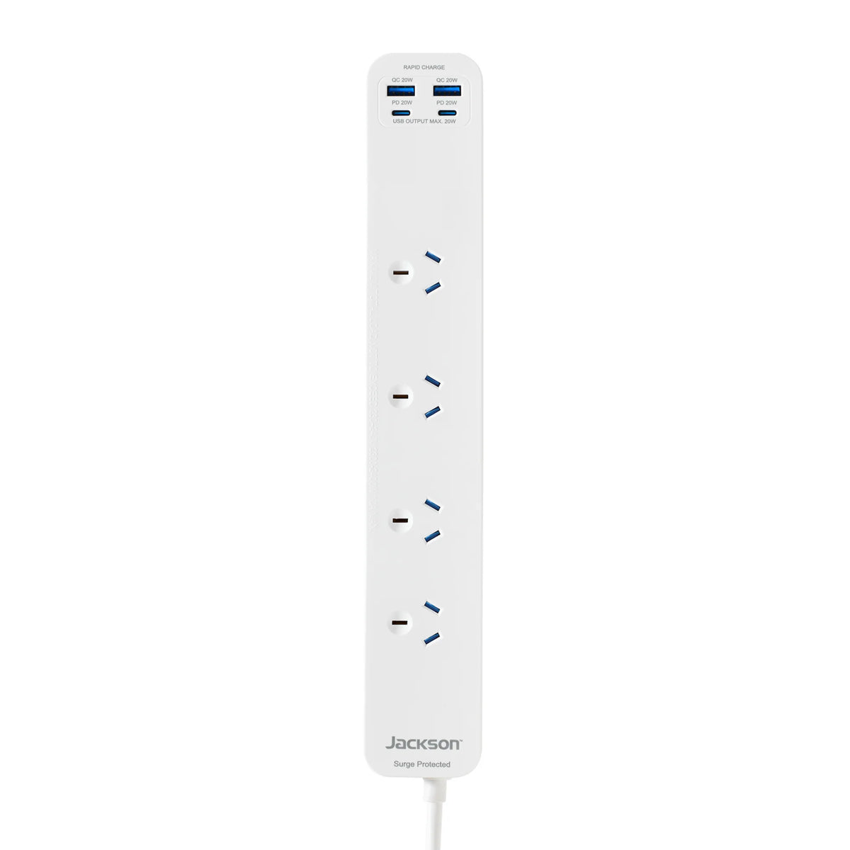 Jackson 4 Outlets Powerboard, 20W USB-A + USB-C