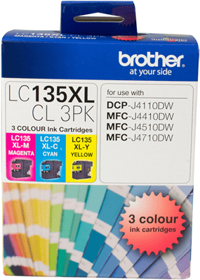 LC135XLCL3PK Brother Hi Yield Ink Colour 3 Pack
