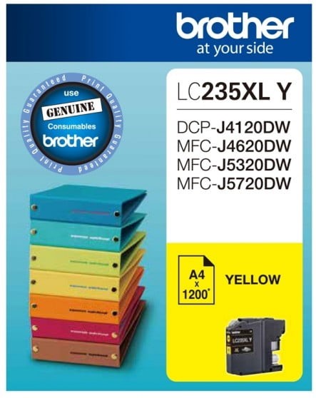 LC235XLY Brother High Yield Yellow Ink Cartridge