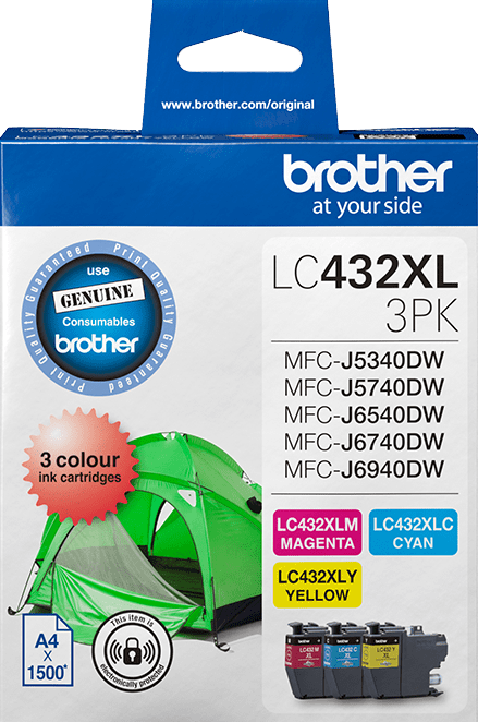 LC432XL Brother 3-Pack High Yield Ink Cartridge (C/M/Y)