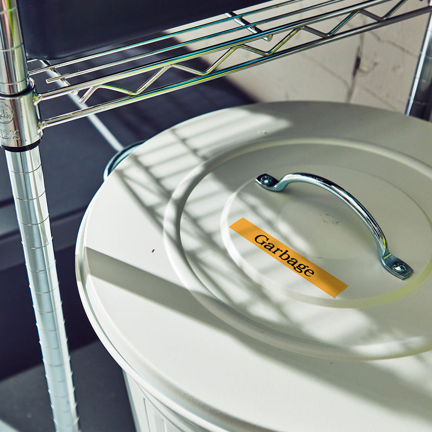 TZe-B31 Brother 12mm x 5m Black on Fluro Orange Adhesive Laminated Tape