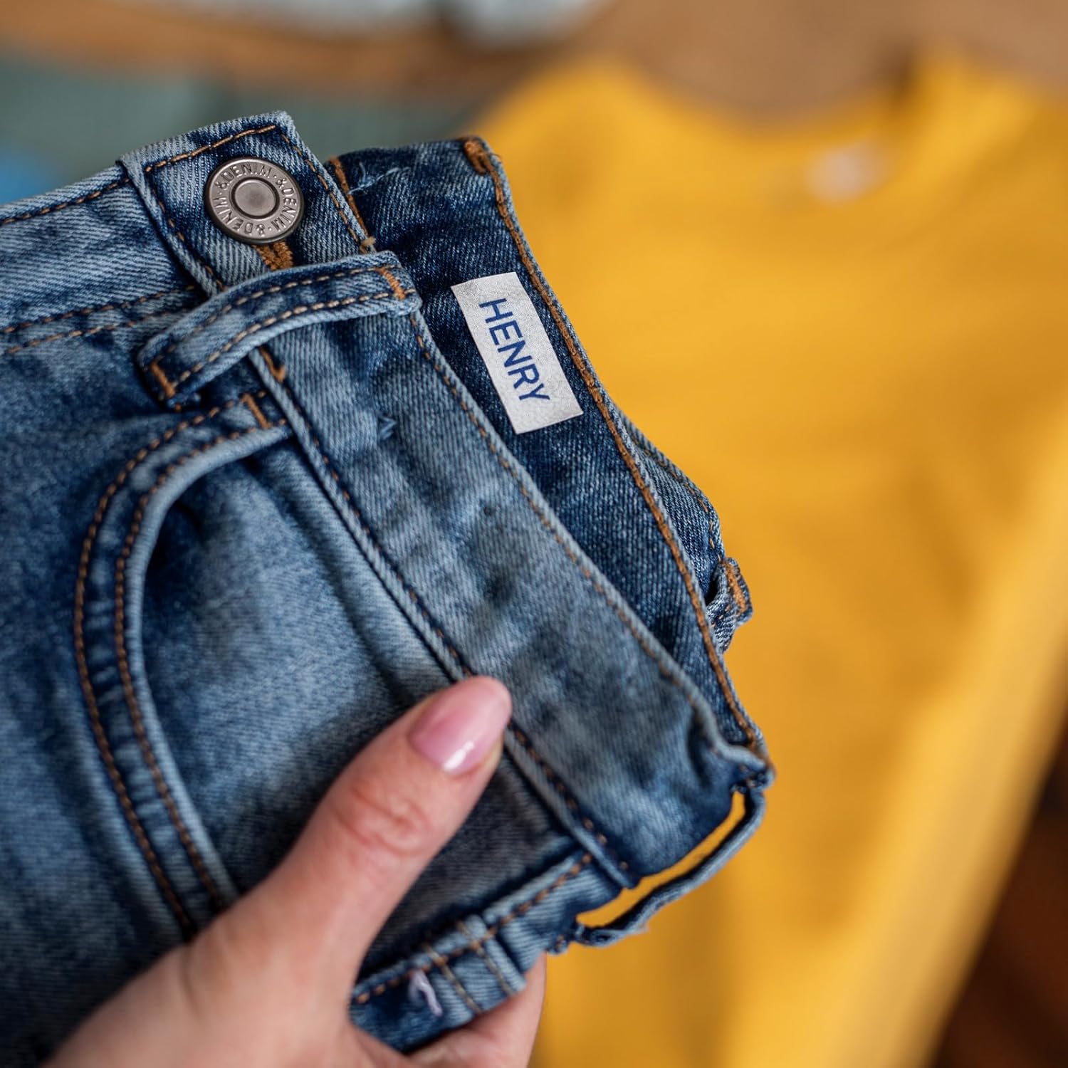 TZe-FA3 Brother 12mm x 3m Blue on White Fabric Tape