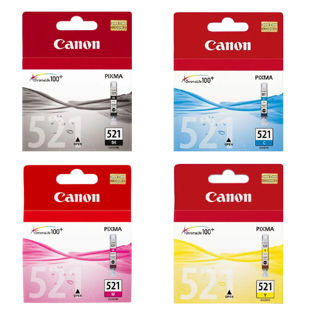 CLI-521 Canon Set of 4 - Bk/C/M/Y