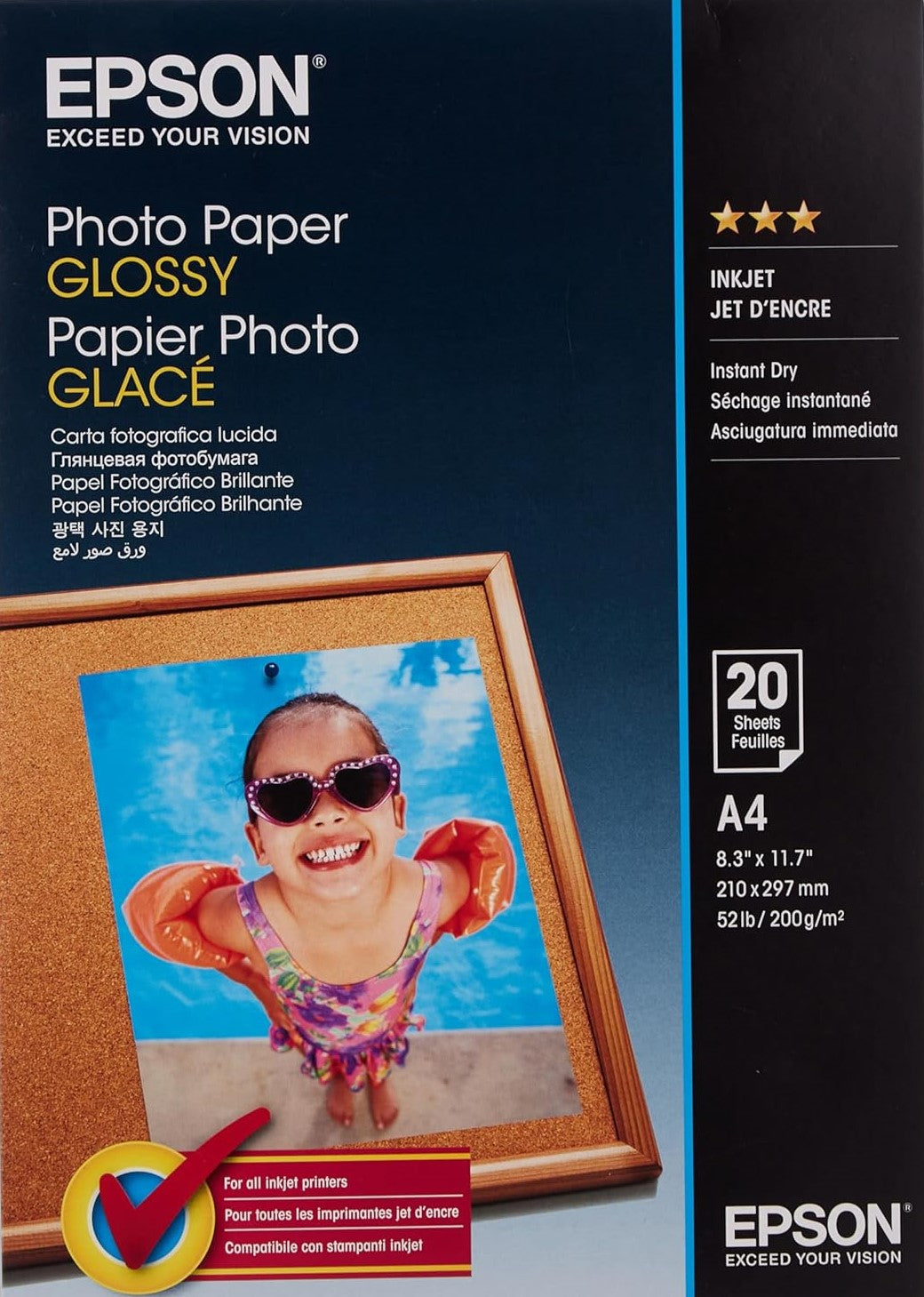 A4 Epson Glossy Photo Paper 20 sheets