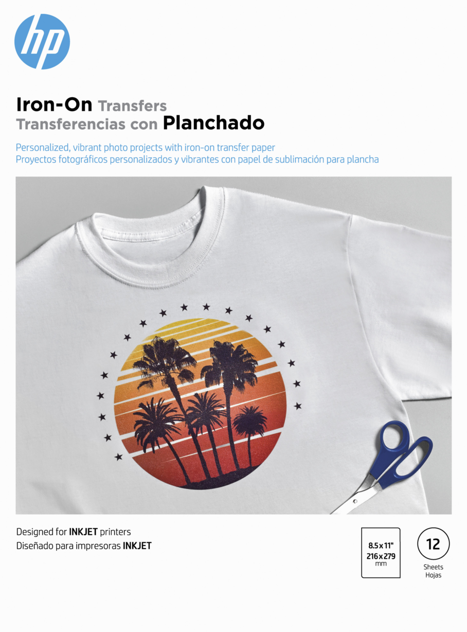 Iron On T-Shirt Transfers HP - 12 sheets