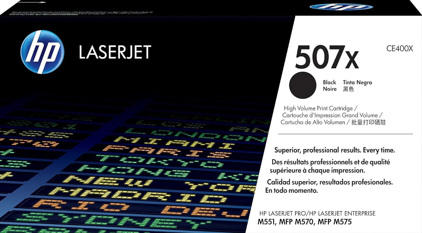 Genuine 507X HP High Yield Black Toner (CE400X)