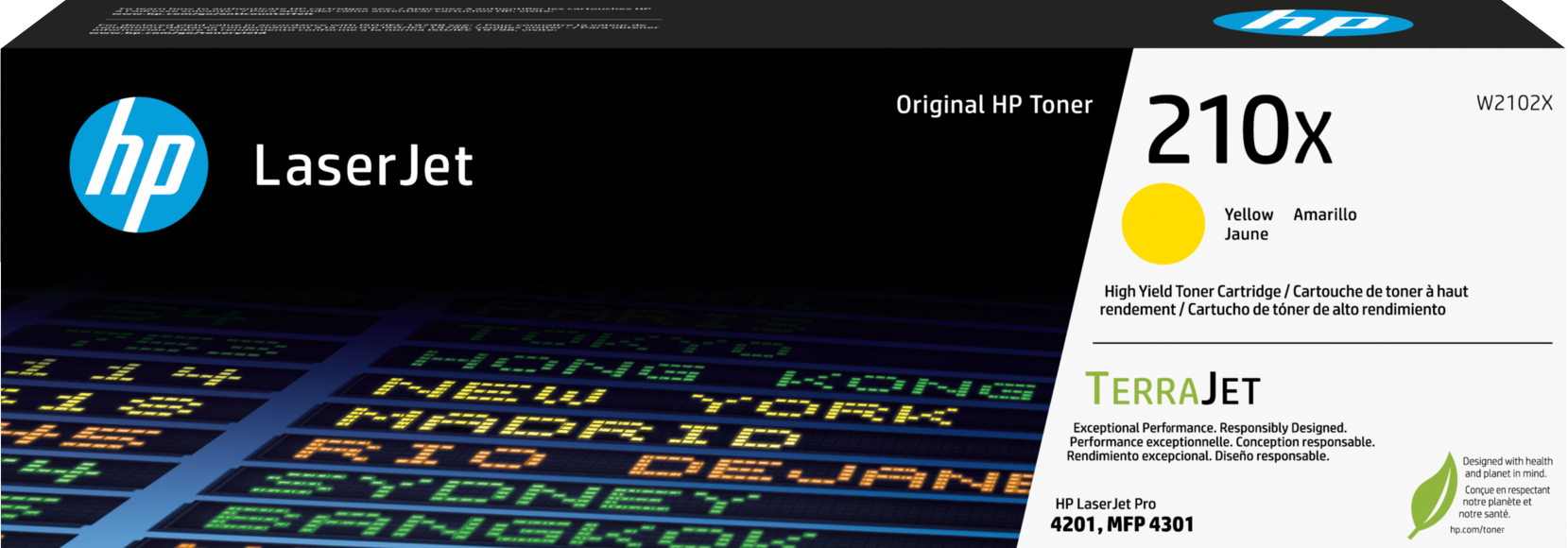 Genuine 210X HP High Yield Yellow Toner (W2102X)