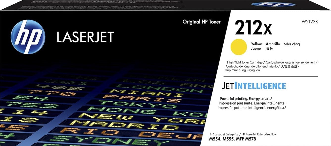 Genuine 212X HP High Yield Yellow Toner (W2122X)
