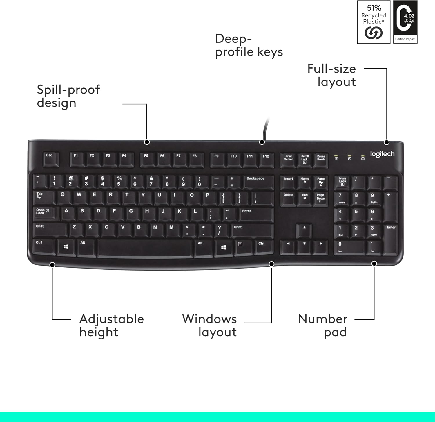 Logitech K120 USB Keyboard