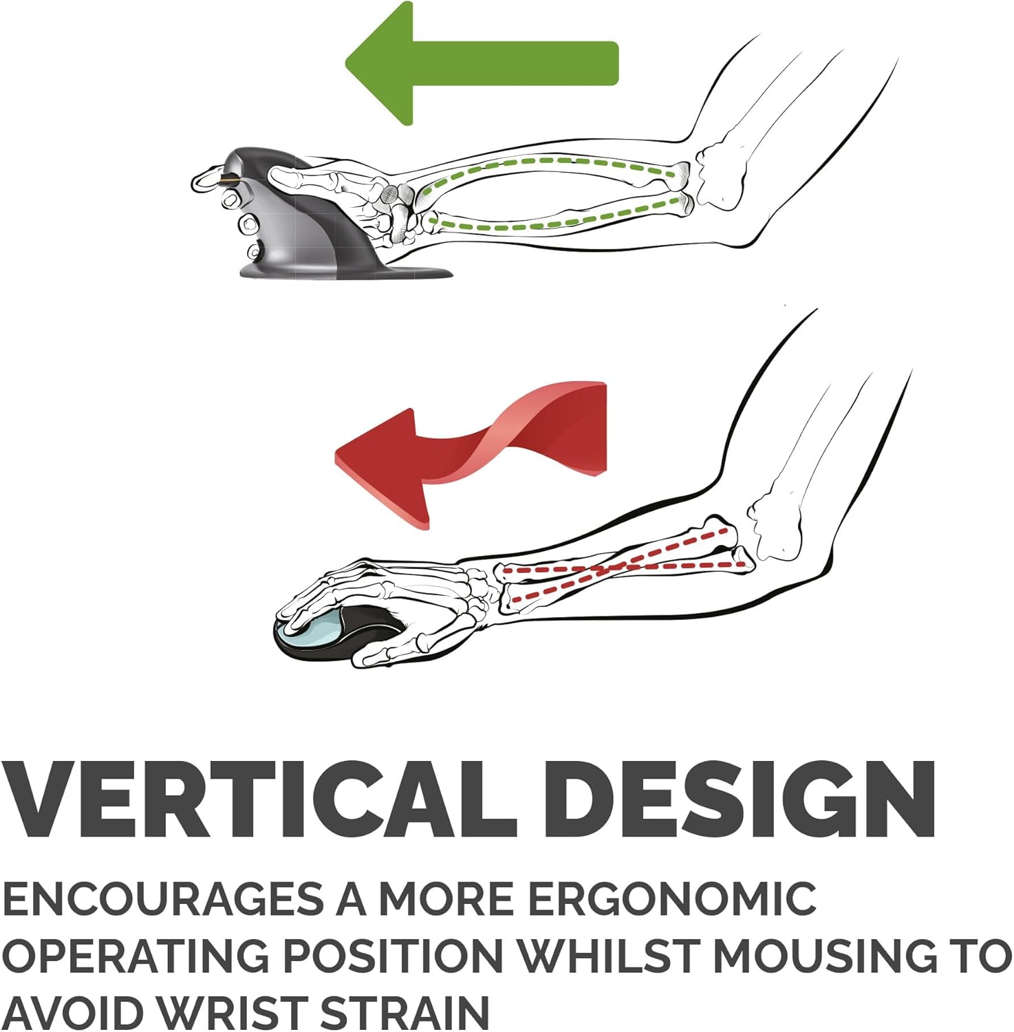 Penguin Ambidextrous Vertical Mouse V1 - Large Wired (Ex Demo)