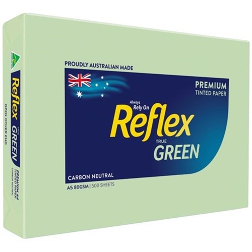 A5 80gsm Green Reflex Undertones paper 500 sheets