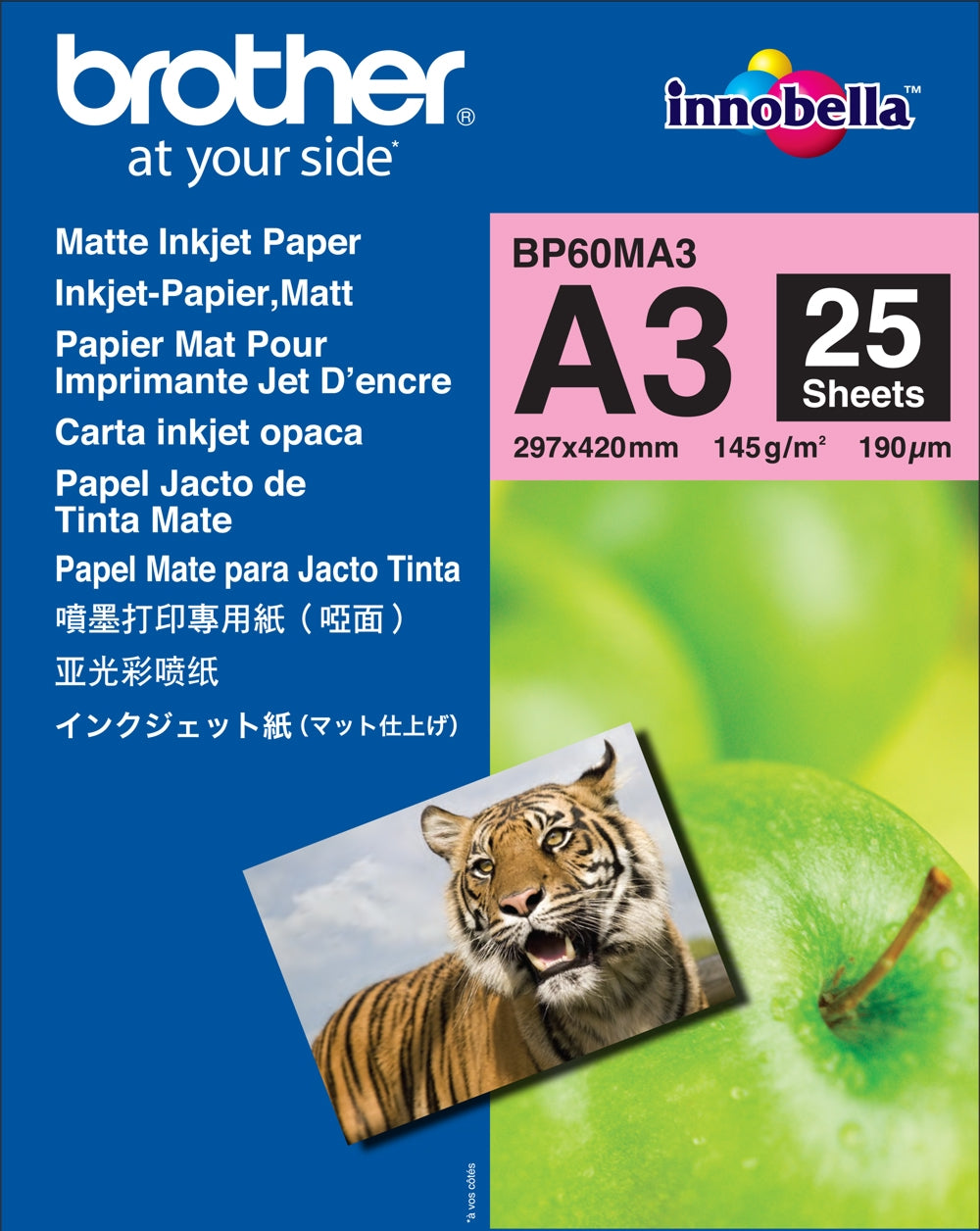 A3 145gsm Brother BP60MA3 Matte Photo Paper 25 sheets