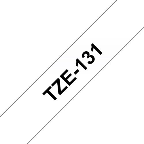 TZe-131 Compatible 12mm x 8m Black on Clear Adhesive Laminated Tape for Brother