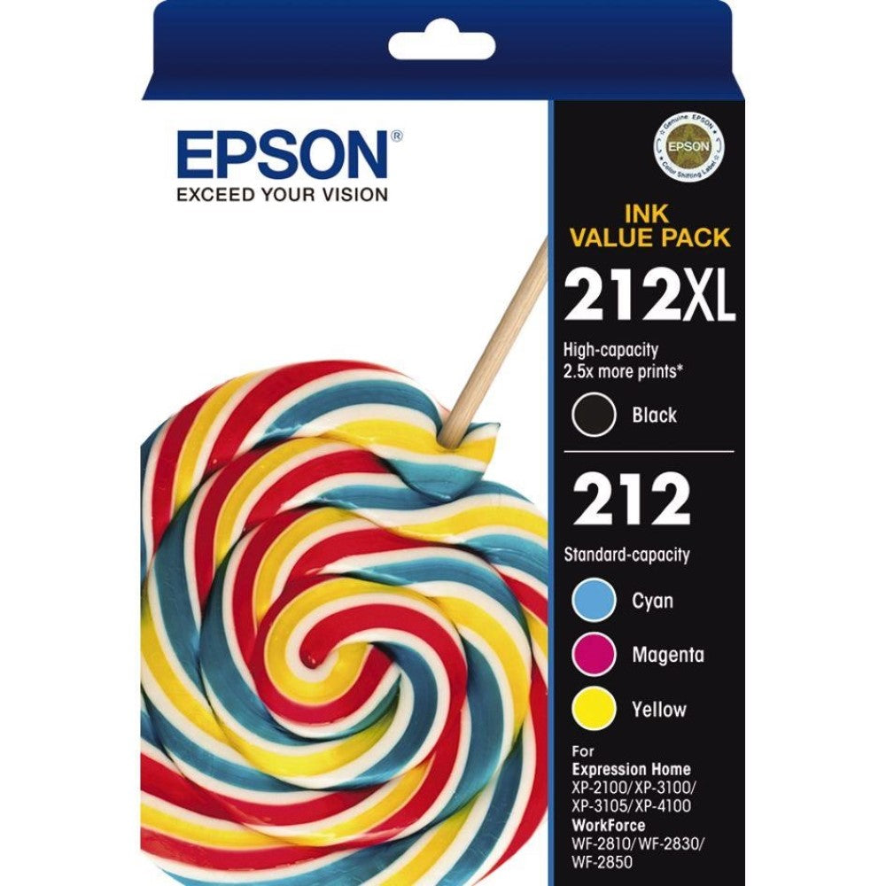 212XL Epson Black plus 3 Standard Colours Value Pack