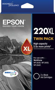 220XL Epson High Capacity Twin Black Ink Cartridge