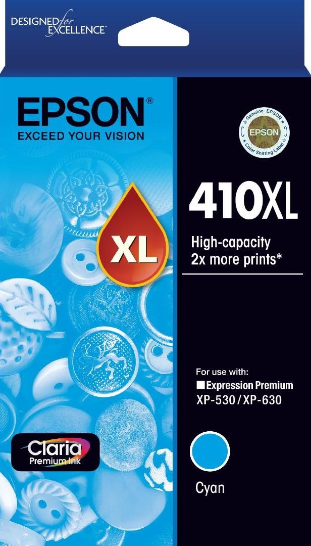 410XL Epson High Capacity Cyan Ink Cartridge