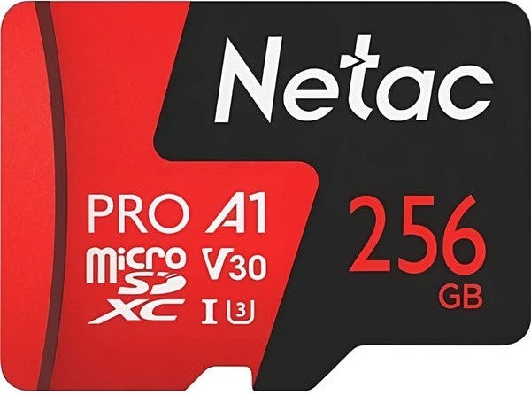 Netac P500 Extreme Pro 256GB V30 UHS-I Micro SDXC Card w/ Adapter