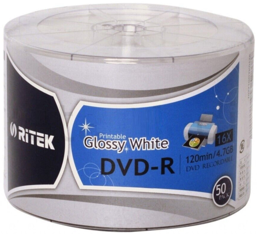 Ritek DVD-R 4.7GB 16x 50 Pack Glossy White