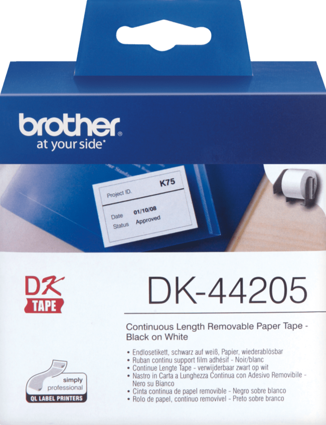 DK44205 Brother 62mm Continuous Removable Label Paper Tape