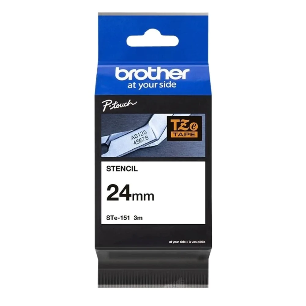 STe-151 Brother 24mm x 3m Black Stencil Non Laminated Tape