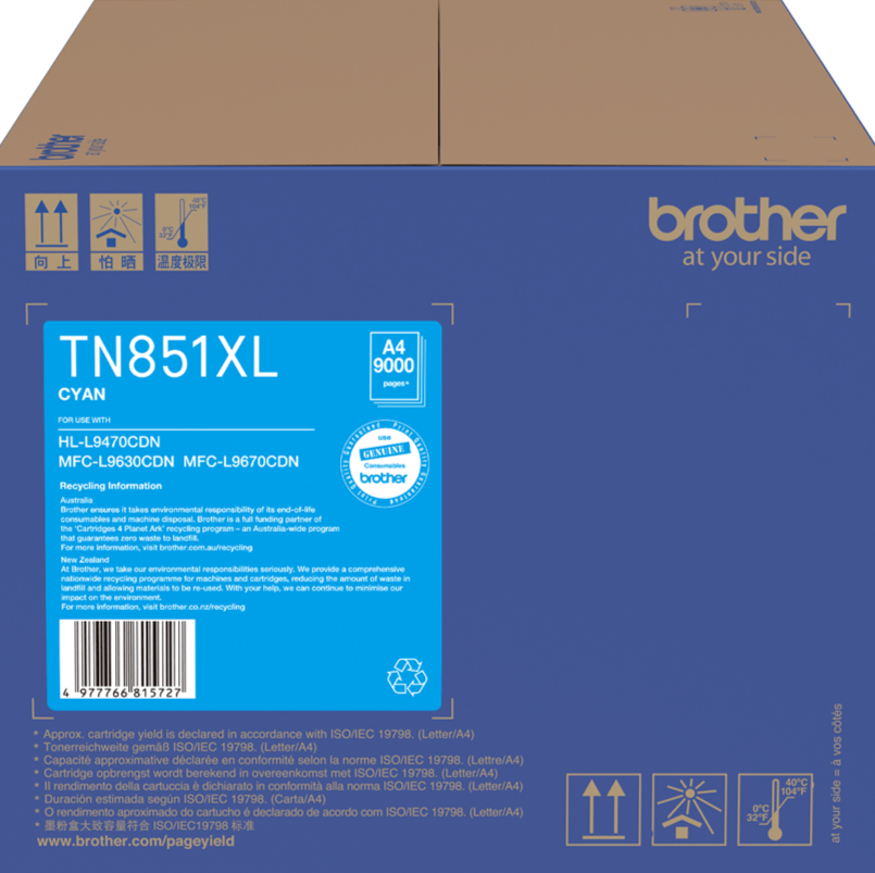 TN851XL Brother High Capacity Cyan Toner