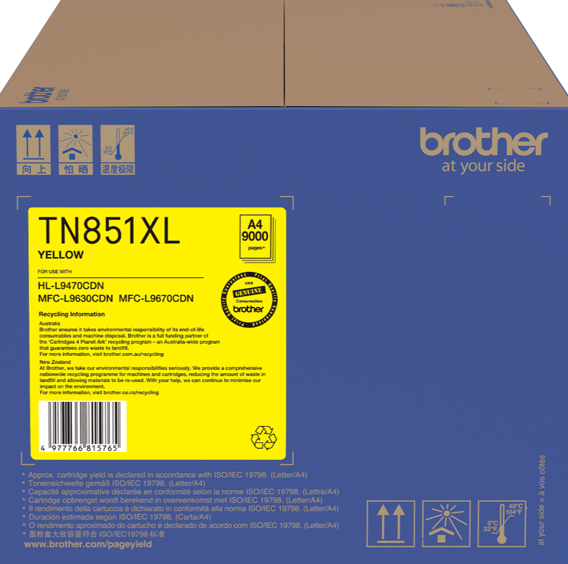 TN851XL Brother High Capacity Yellow Toner