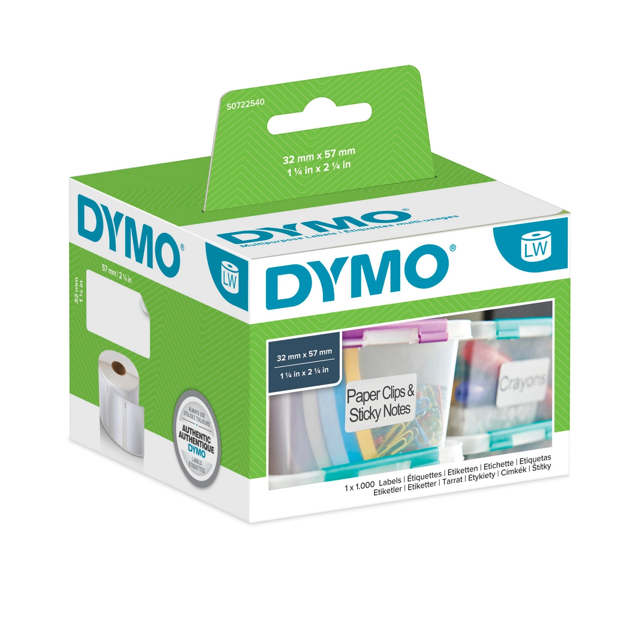 S0722540 Dymo LW 57mm x 32mm 1000 Labels per Roll (11354)