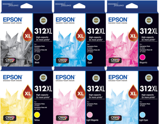 TechWarehouse Epson 312XL High Capacity Bundle of 6 Epson