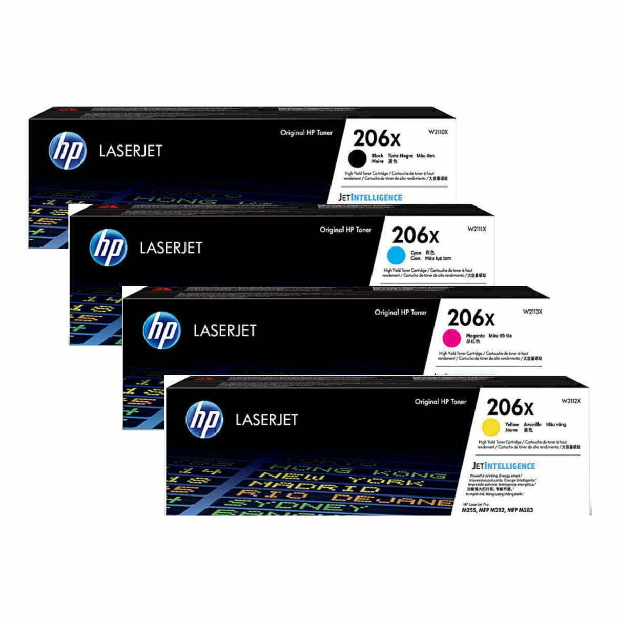 206X HP High Capacity Toner Set of 4 (W2110/1/2/3X)