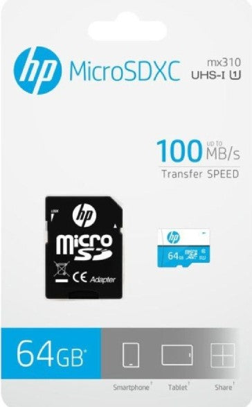 HP U1 64GB USH-I microSDXC Card w/ Adapter