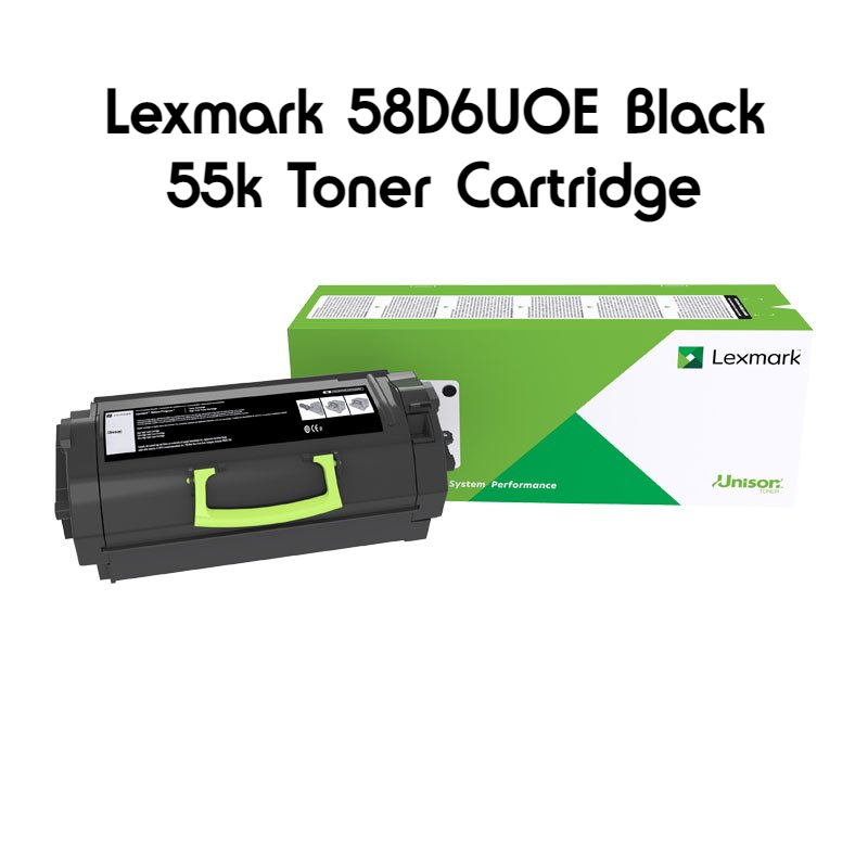 Lexmark 58D6U0E Black 55k Toner Cartridge