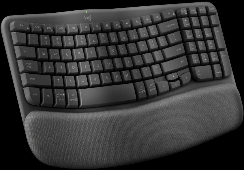 Logitech K380 Wave Keys Wireless Ergonomic Keyboard - Graphite