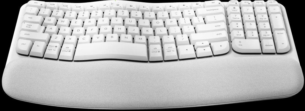 Logitech K380 Wave Keys Wireless Ergonomic Keyboard - White