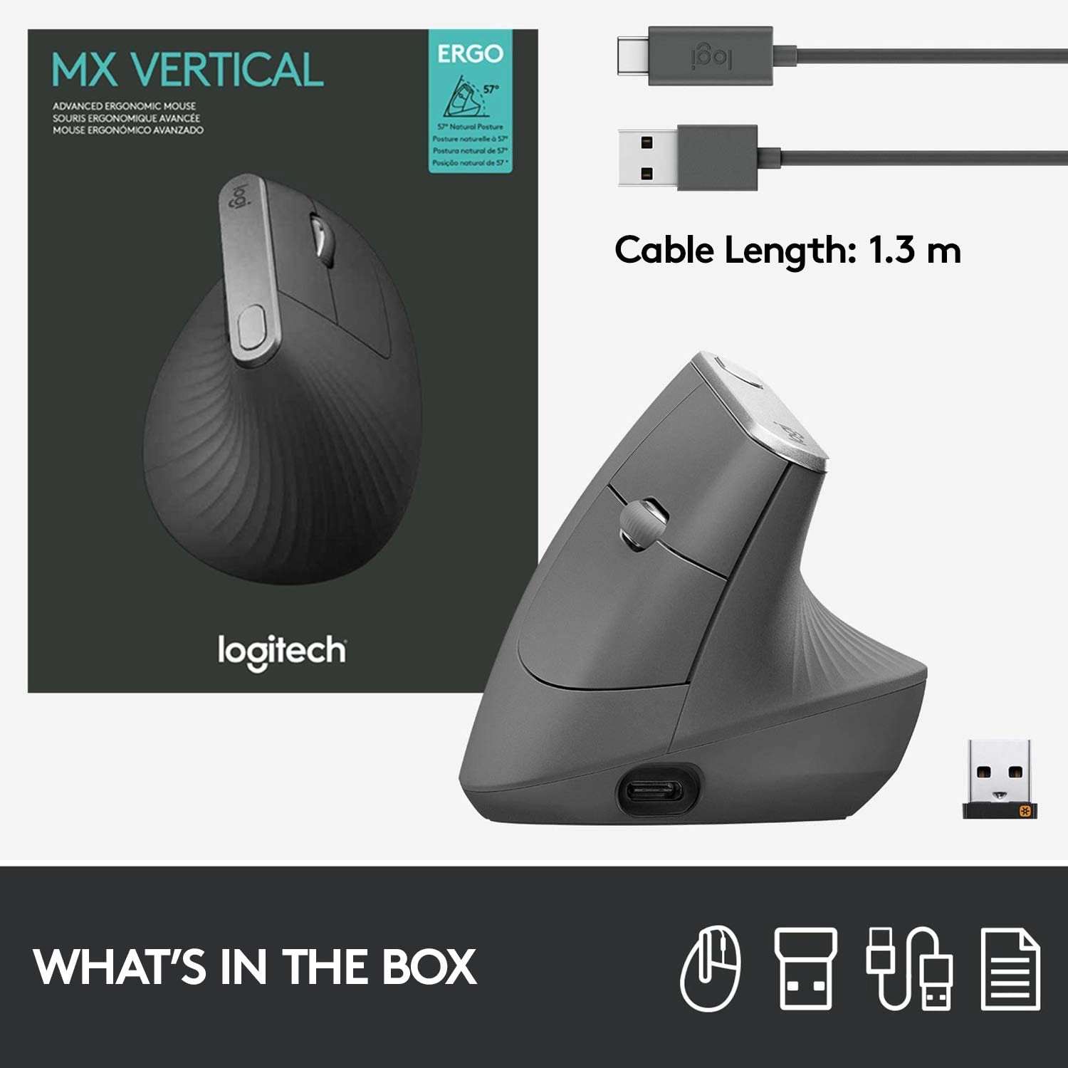 Logitech MX Vertical Advanced Ergonomic Wireless Mouse