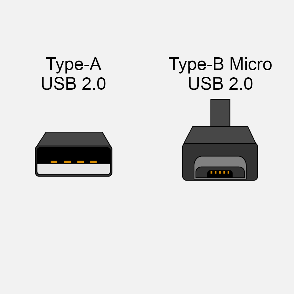 2m USB 2.0 USB-A Micro-B Male To USB-A Male Cable