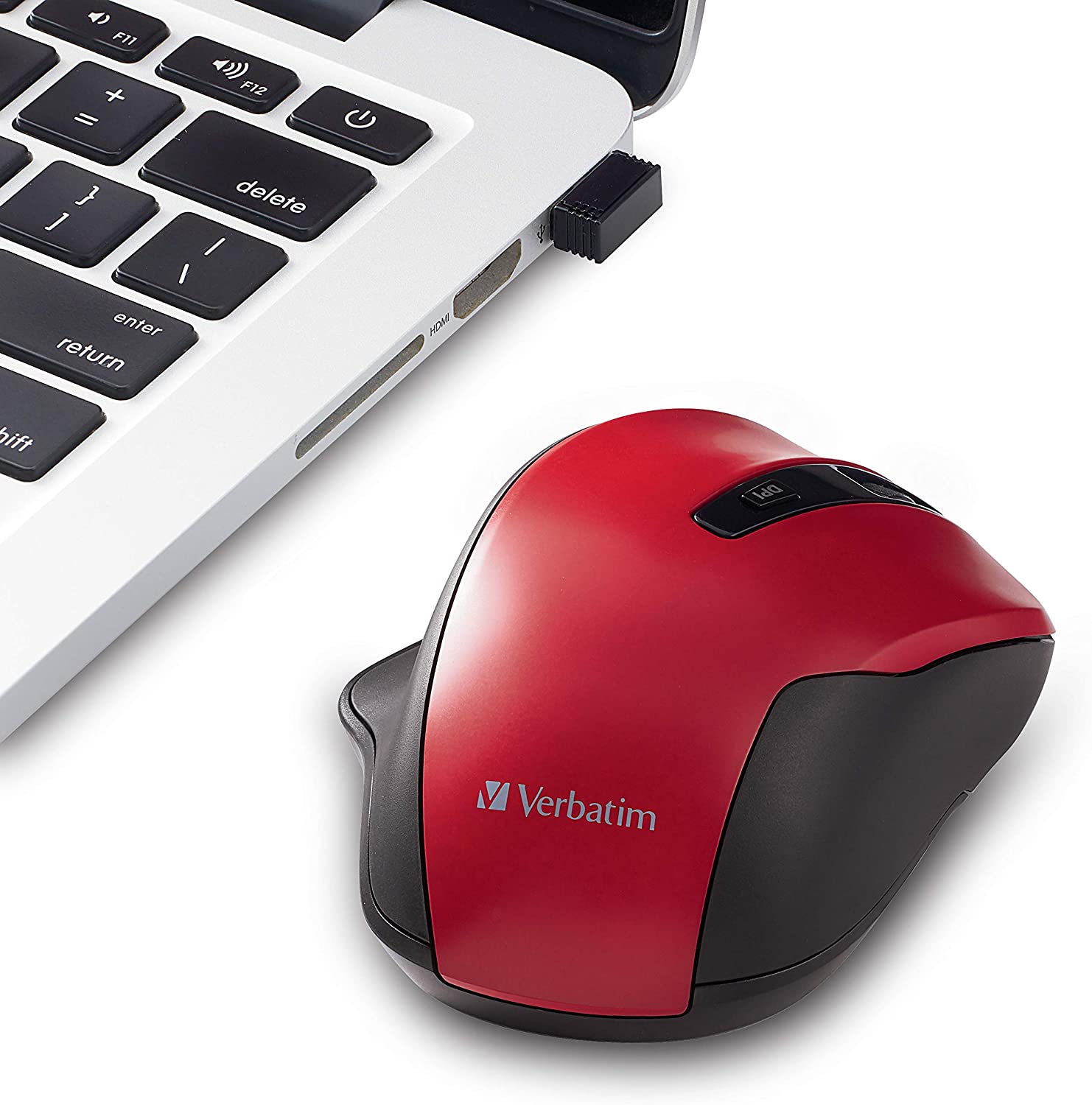 Verbatim Ergonomic Wireless Mouse - Red