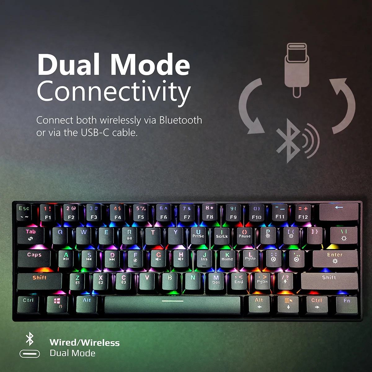 VERTUX Mini Bluetooth Mechanical Gaming Keyboard