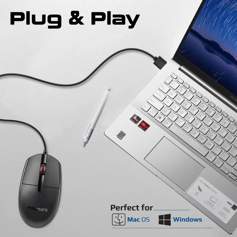 PROMATE CM-1200 Wired Mouse