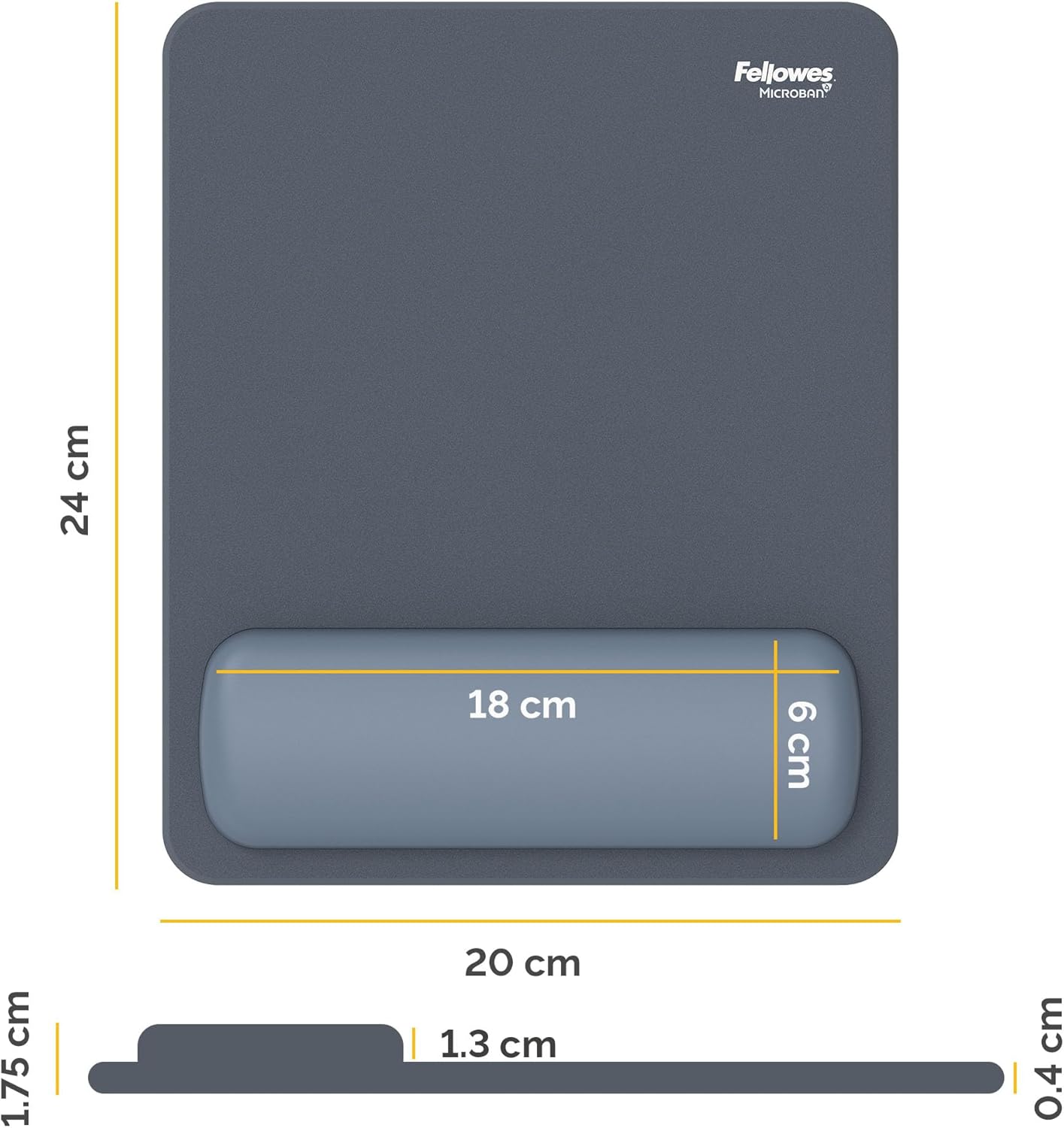 Fellowes Breyta Mouse Pad Wrist Rest Marine