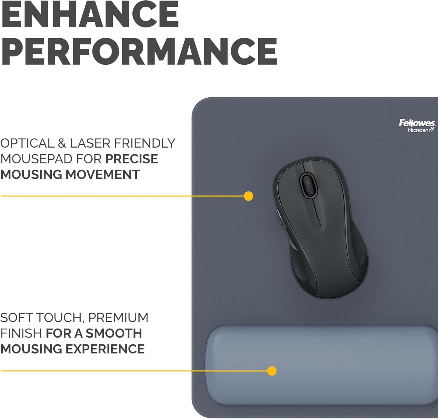 Fellowes Breyta Mouse Pad Wrist Rest Marine