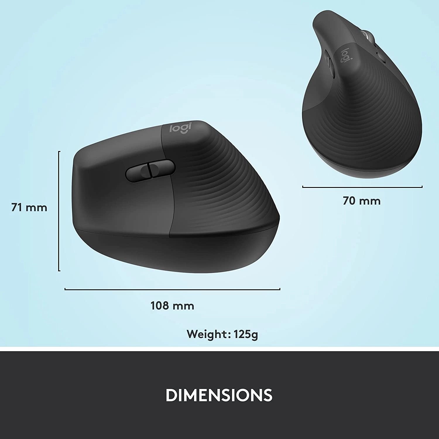Logitech Lift Vertical Ergonomic Mouse Wireless - Rose