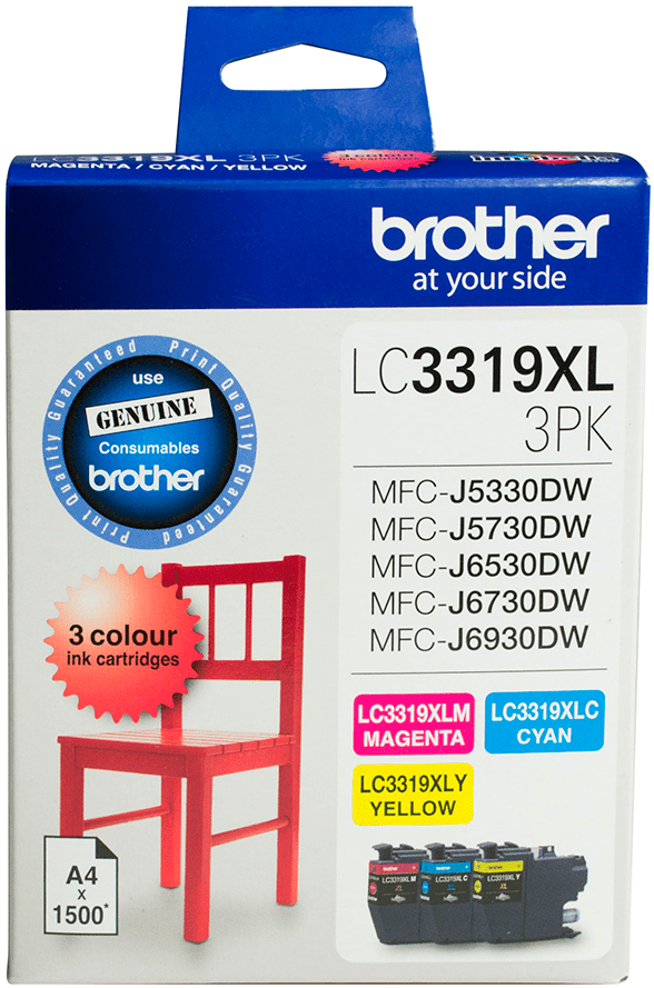 LC3319XL Brother High Capacity 3 Colours Cartridge Pack