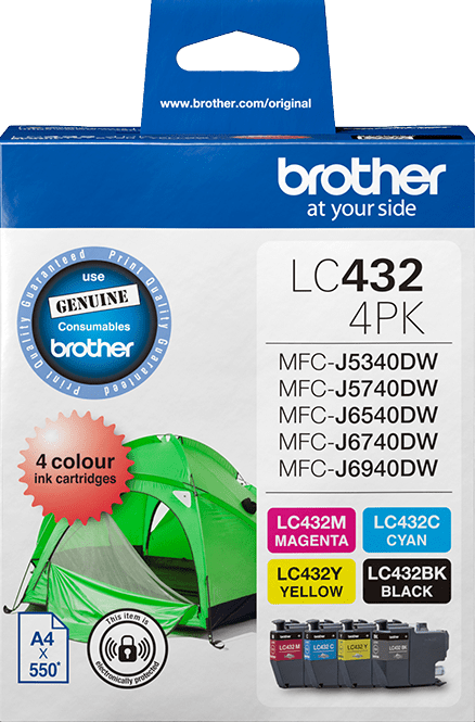 LC432 Brother 4-Pack Ink Cartridge (B/C/M/Y)