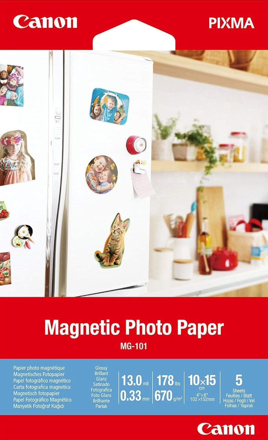 4x6 670gsm Canon Magnetic Photo Paper - 5 Sheets