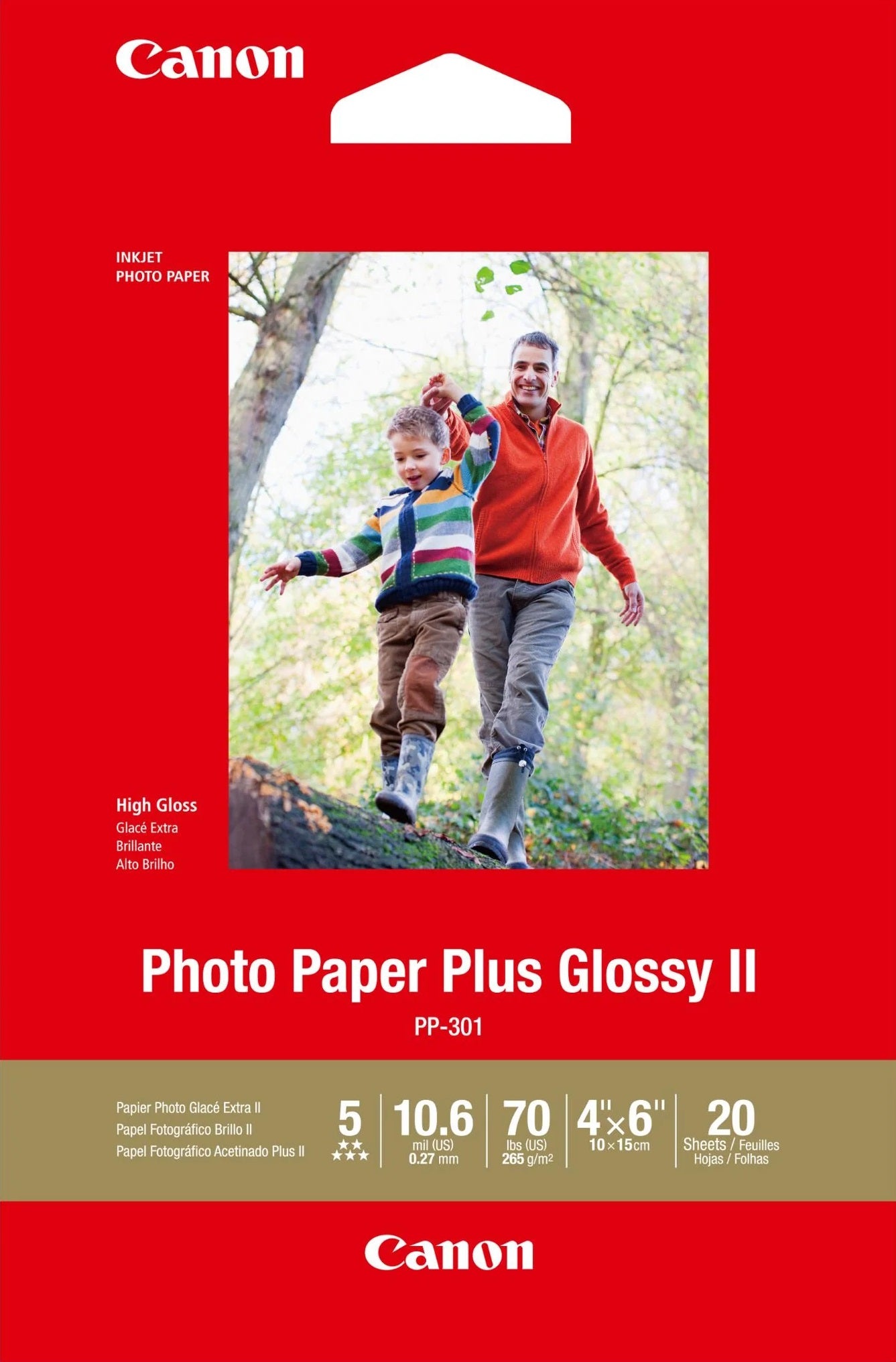 4X6 265gsm Canon Photo Paper Plus Glossy 20 sheets