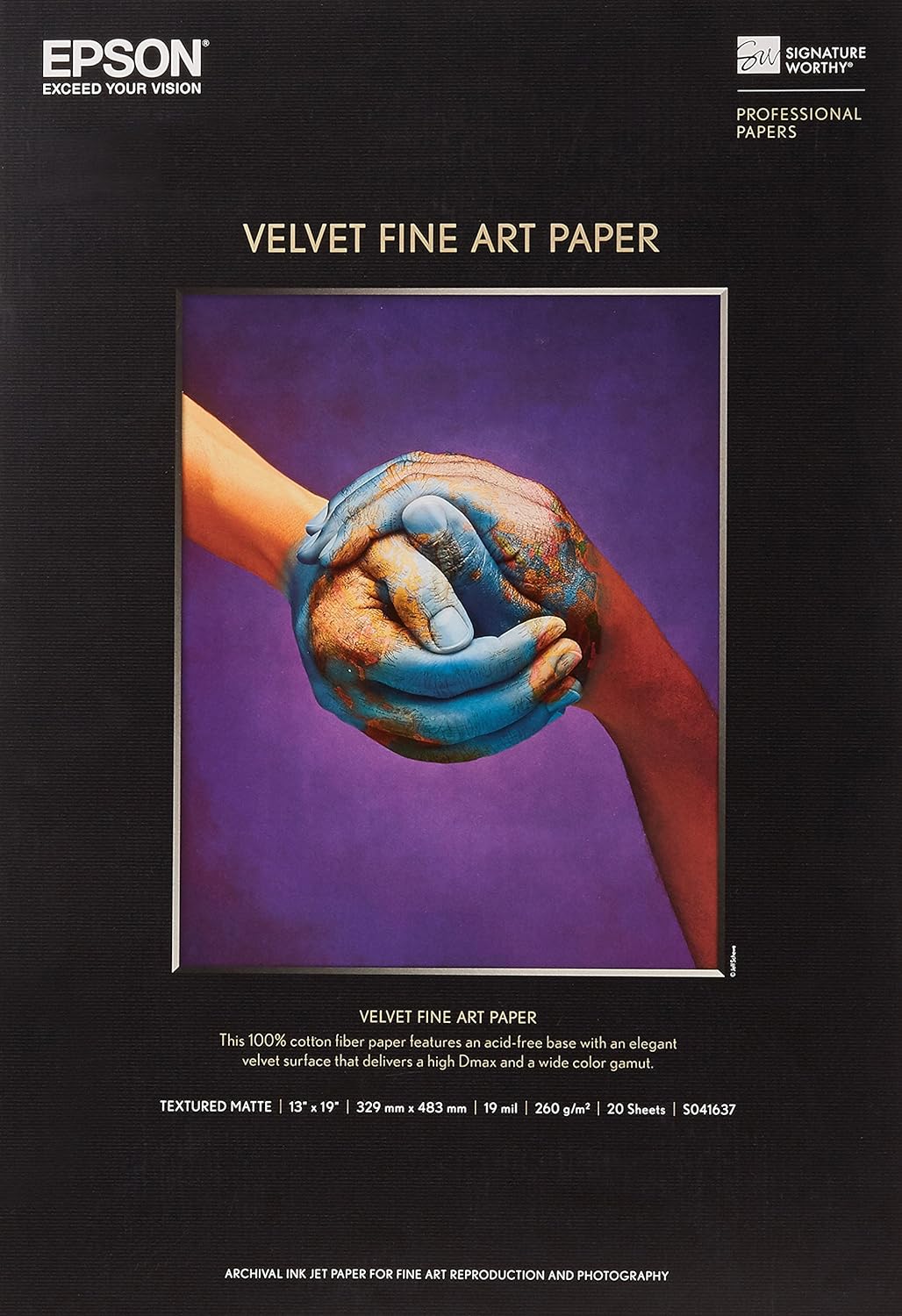 A3+ 260gsm Epson Velvet Fine Art Paper 20 sheets