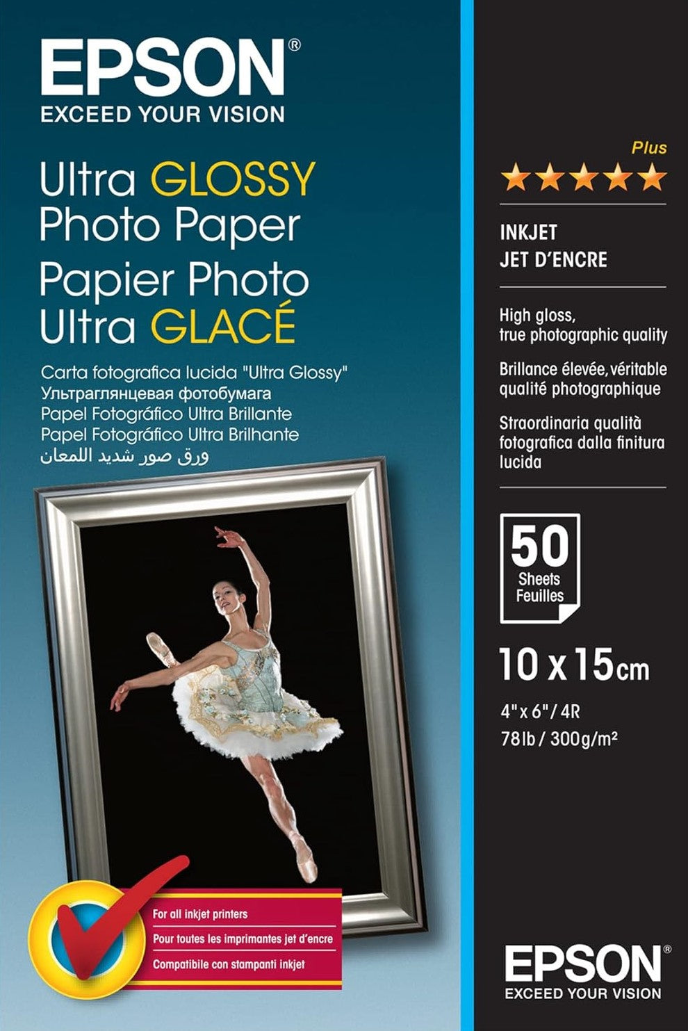 4x6 300gsm Epson Ultra Glossy Photo Paper 50 sheets